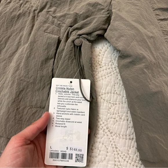 NEW Lululemon lightweight nylon taupe tan Jacket - Picture 5 of 7
